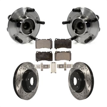 Front Hub Bearing Assembly Coat Drill Slot Brake Rotor Pads Kit For Hyundai Genesis Coupe KBB-102963