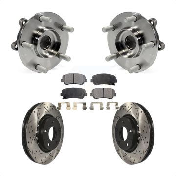 Front Hub Bearing Assembly Coated Drilled Slotted Disc Brake Rotor Pad Kit For Mazda CX-5 KBB-102967