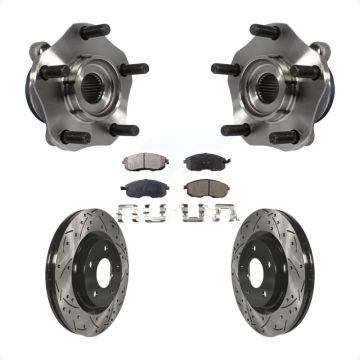 Front Hub Bearing Drill Slot Brake Rotor Pad Kit For 2017-2019 Nissan Sentra Turbocharged KBB-102979