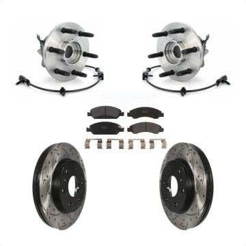 Front Hub Bearing Drill Slot Brake Rotor Pads Kit For Chevrolet GMC Silverado 1500 Sierra KBB-102986