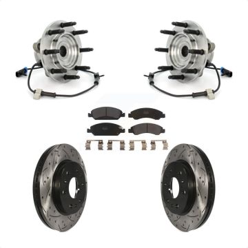 Front Hub Bearing Drill Slot Brake Rotor Pads Kit For Chevrolet GMC Silverado 1500 Sierra KBB-102989