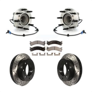 Front Hub Bearing Drill Slot Brake Rotor Pad Kit For Chevrolet GMC Express 2500 Savana XL KBB-102990