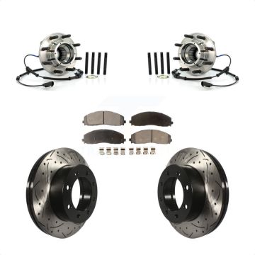 Front Hub Bearing Coat Drill Slot Brake Rotor Pad Kit For Ford F-250 Super Duty F-350 4WD KBB-103025