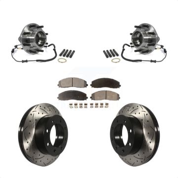 Front Hub Bearing Coat Drill Slot Brake Rotor Pads Kit For 2014 Ford F-350 Super Duty 4WD KBB-103026
