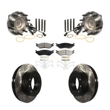 Front Hub Bearing Drilled Slot Brake Rotor Pads Kit For Ford F-450 Super Duty F-550 4 X 2 KBB-103027
