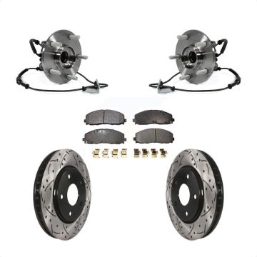 Front Bearing Assembly Coated Drilled Slotted Brake Rotor Pad Kit For Dodge Grand Caravan KBB-103035