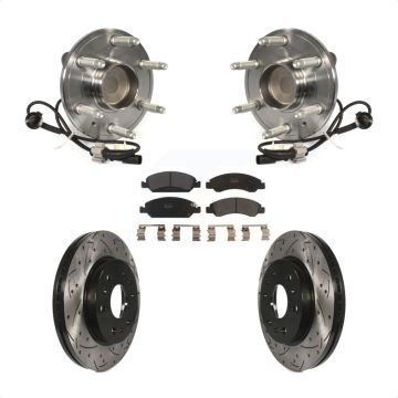 Front Hub Bearing Drill Slot Brake Rotor Pads Kit For GMC Sierra 1500 Chevrolet Silverado KBB-103039