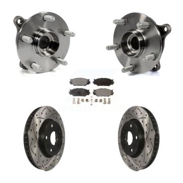 Front Hub Bearing Assembly Coated Drilled Slotted Brake Rotor Pad Kit For Lexus IS250 AWD KBB-103048