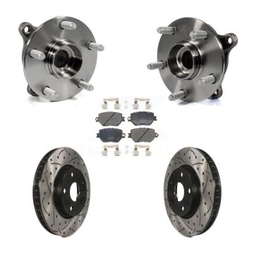 Front Hub Bearing Assembly Coated Drilled Slotted Brake Rotor And Pad Kit For Lexus IS250 KBB-103049