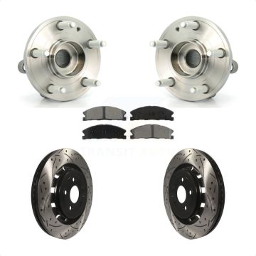 Front Hub Bearing Drilled Slot Brake Rotor & Pad Kit For Ford Explorer Police Interceptor KBB-103052