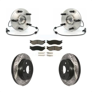 Front Hub Bearing Assembly Drilled Slot Brake Rotor & Pad Kit For 2004-2005 Dodge Durango KBB-103059