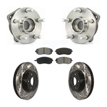 Front Hub Bearing Assembly Coat Drill Slot Brake Rotor Pads Kit For Subaru Impreza Legacy KBB-103061