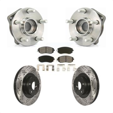 Front Hub Bearing Drilled Slot Brake Rotor Pad Kit For Subaru Impreza Forester Outback XV KBB-103064