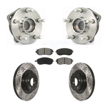 Front Hub Bearing Coat Drill Slot Brake Rotor Pad Kit For Subaru Outback Forester Impreza KBB-103065