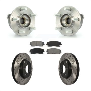 Front Hub Bearing Drilled Slot Brake Rotor Pads Kit For Dodge Charger Chrysler 300 Magnum KBB-103071
