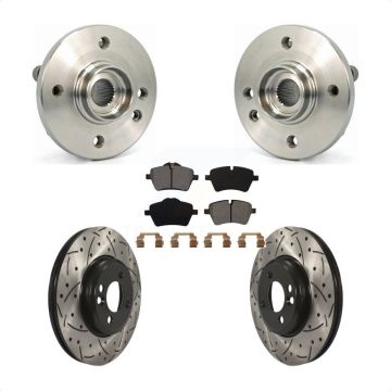Front Hub Bearing Assembly Coated Drilled Slotted Brake Rotor And Pad Kit For Mini Cooper KBB-103073