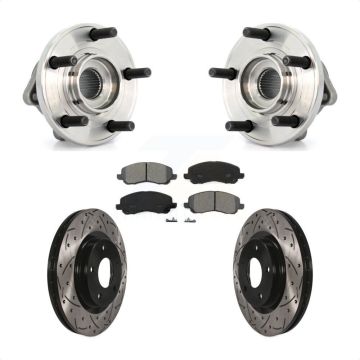 Front Hub Bearing Drilled Slot Brake Rotor Pad Kit For Chrysler 200 Dodge Avenger Sebring KBB-103092