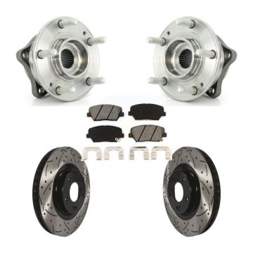 Front Hub Bearing Drilled Slot Brake Rotor Pad Kit For Hyundai Santa Fe Sport Kia Sorento KBB-103095