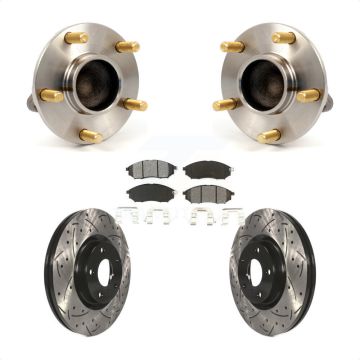 Front Hub Bearing Assembly Drilled Slot Brake Rotor Pads Kit For INFINITI G35 Nissan 350Z KBB-103098