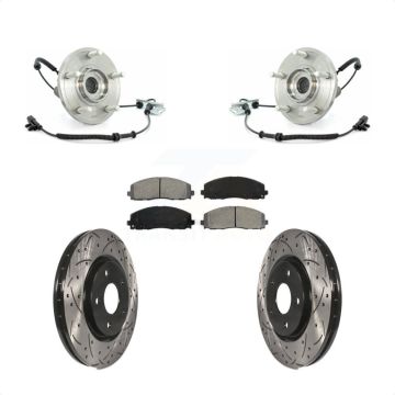 Front Hub Bearing Assembly Coated Drilled Slot Brake Rotor Pads Kit For Volkswagen Routan KBB-103103