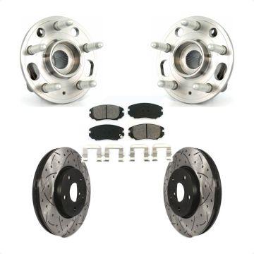 Front Hub Bearing Drill Slot Brake Rotor Pads Kit For Chevrolet Equinox GMC Terrain Buick KBB-103114