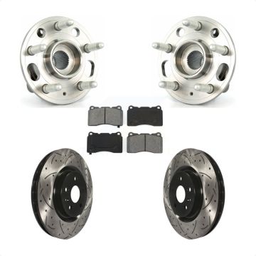 Front Hub Bearing Drilled Slot Brake Rotor & Pad Kit For Buick Regal With Brembo Calipers KBB-103115