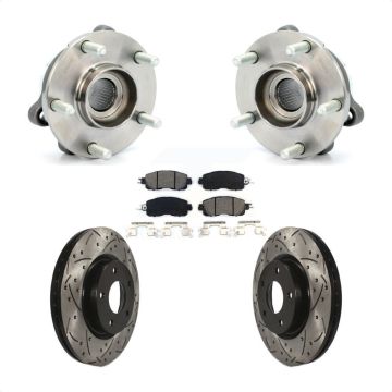 Front Hub Bearing Assembly Coated Drilled Slotted Brake Rotor & Pad Kit For Nissan Altima KBB-103121