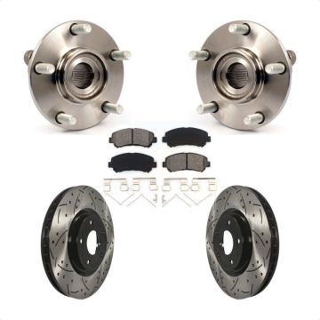 Front Hub Bearing Drill Slot Brake Rotor Pads Kit For Nissan Sentra SE-R Spec V with 2.5L KBB-103124