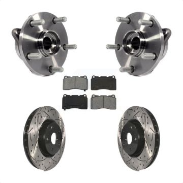 Front Hub Bearing Assembly Coat Drill Slot Brake Rotor Pad Kit For Subaru Impreza WRX STI KBB-103127