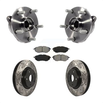 Front Hub Bearing Drill Slot Brake Rotor Pad Kit For Subaru Outback WRX Legacy B9 Tribeca KBB-103128