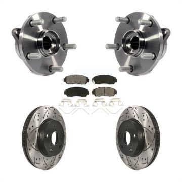 Front Hub Bearing Coated Drill Slot Brake Rotor Pads Kit For 2016-2019 Subaru Legacy 2.5L KBB-103130