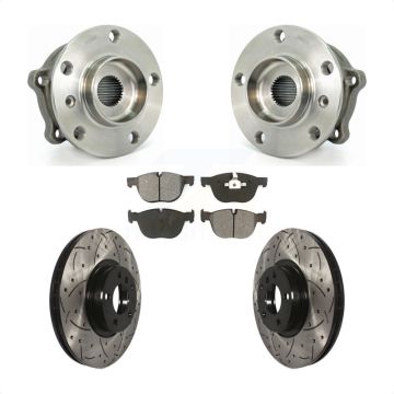 Front Hub Bearing Assembly Drill Slot Brake Rotor Pads Kit For BMW X5 X6 M12 X 1.5 Thread KBB-103132