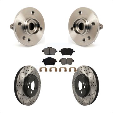 Front Hub Bearing Assembly Coated Drilled Slotted Brake Rotor And Pad Kit For Mini Cooper KBB-103133