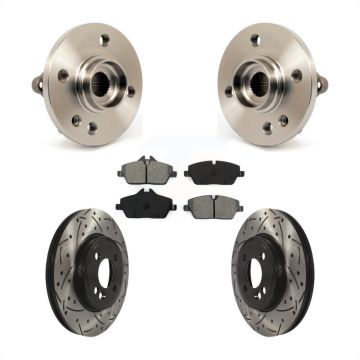 Front Hub Bearing Assembly Coated Drilled Slotted Brake Rotor And Pad Kit For Mini Cooper KBB-103134