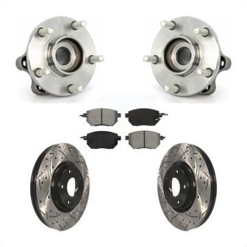 Front Hub Bearing Assembly Drilled Slot Brake Rotor & Pad Kit For 2005-2007 Nissan Murano KBB-103135