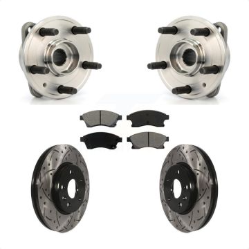 Front Hub Bearing Assembly Drilled Slot Brake Rotor & Pad Kit For Chevrolet Cruze Limited KBB-103136
