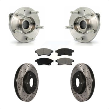 Front Hub Bearing Assembly Coat Drill Slot Brake Rotor Pad Kit For 2012-2013 Buick Verano KBB-103139