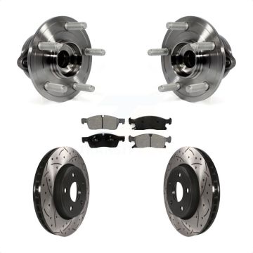 Front Hub Bearing Drilled Slot Brake Rotor Pads Kit For Jeep Grand Cherokee Dodge Durango KBB-103140