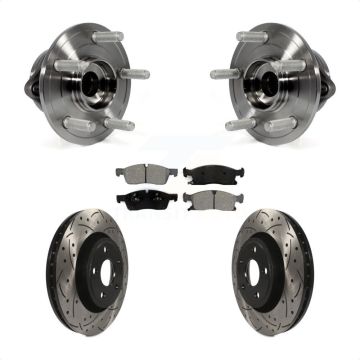 Front Hub Bearing Drill Slot Brake Rotor Pad Kit For Jeep Grand Cherokee Dodge Durango WK KBB-103141