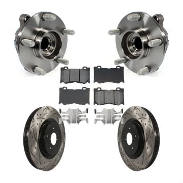 Front Hub Bearing Drill Slot Brake Rotor Pad Kit For INFINITI Q50 G37 Nissan 370Z Q60 M37 KBB-103150