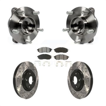 Front Hub Bearing Drill Slot Brake Rotor Pads Kit For INFINITI G37 EX35 G35 QX50 QX70 M35 KBB-103152