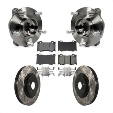 Front Hub Bearing Drilled Slot Brake Rotor Pad Kit For INFINITI Q50 Q60 M37 FX50 QX70 Q70 KBB-103153