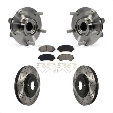 Front Hub Bearing Coat Drill Slot Brake Rotor Pads Kit For 2014-2017 Nissan Juke Nismo RS KBB-103155