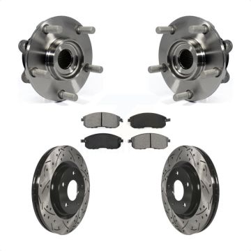 Front Hub Bearing Assembly Coated Drilled Slotted Brake Rotor And Pad Kit For Nissan Juke KBB-103156