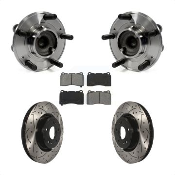 Front Hub Bearing Assembly Coat Drill Slot Brake Rotor Pads Kit For Hyundai Genesis Coupe KBB-103158