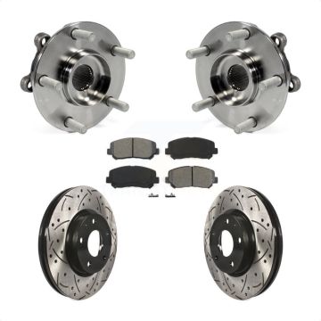 Front Hub Bearing Assembly Coated Drill Slot Brake Rotor Pad Kit For 2013-2015 Mazda CX-5 KBB-103160