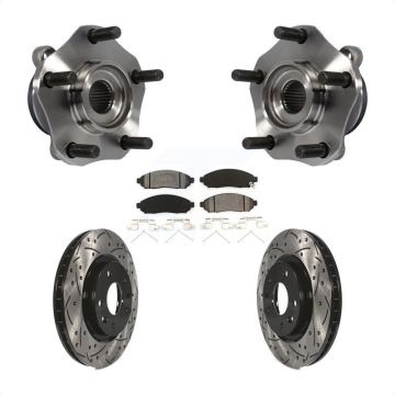 Front Hub Bearing Assembly Coated Drilled Slotted Brake Rotor And Pad Kit For Nissan LEAF KBB-103176