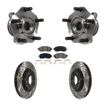 Front Hub Bearing Assembly Coated Drilled Slotted Brake Rotor And Pad Kit For Nissan LEAF KBB-103177