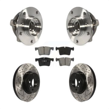 Front Hub Bearing Assembly Coated Drilled Slotted Disc Brake Rotor Pads Kit For BMW X3 X4 KBB-103180