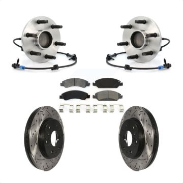 Front Hub Bearing Drill Slot Brake Rotor Pads Kit For Chevrolet GMC Silverado 1500 Sierra KBB-103182